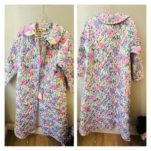 APPLESEEDS nwt deadstock pink floral button down duster robe coverup womens M